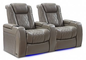 Комплект из 2-x моторизованных кресел 7Seats Diamond light grey (3 подлокотника) кожа/пвх