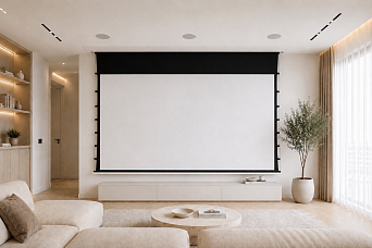 Экран встраиваемый в потолок с системой натяжения Global Screens Intelligent HomeScreen ICL1-130 162*288 Pro Max4K+