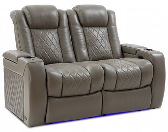 Комплект из 2-x моторизованных кресел 7Seats Diamond Light Grey (Loveseat) кожа/пвх