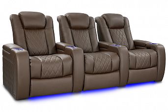 Комплект из 3-x моторизованных кресел 7Seats Diamond Brown Sugar (4 подлокотника) кожа/пвх