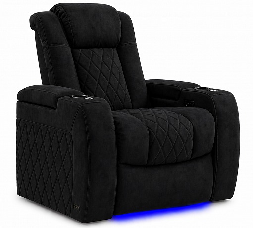 Моторизованное кинотеатральное кресло-реклайнер 7Seats Diamond black Alcantara