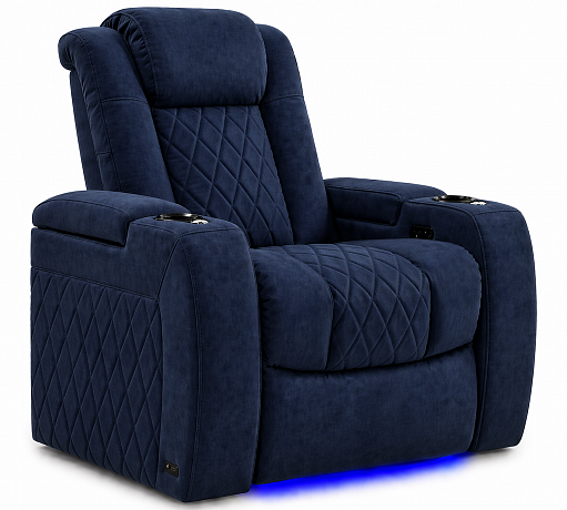 Моторизованное кинотеатральное кресло-реклайнер 7Seats Diamond black Alcantara