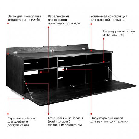 Тумба Radiotehnika Vector AV-1586 black