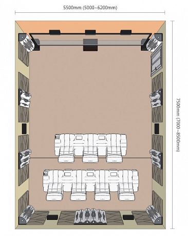 Гибридные акустические диффузоры/поглотители с LED подсветкой Soundbox WAVE600 wood veneer (комплект из 2-х штук) 60.60.16