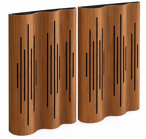 Гибридные акустические диффузоры/поглотители с LED подсветкой Soundbox WAVE600 wood veneer (комплект из 2-х штук) 60.60.16