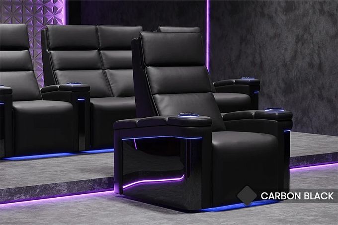 Комплект из 4-x моторизованных кресел 7Seats Lambro GT Carbon (5 подлокотников) Black Leather