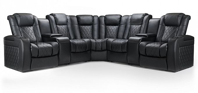 Комплект из 6-ти моторизированных кресел-реклайнерв 7Seats Diamond Corner (7 подлокотников) кожа/пвх