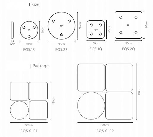 Комплект из 4-х поглащающих акустических панелей Soundbox EQ Round/Square (4 шт.) 90.60.6