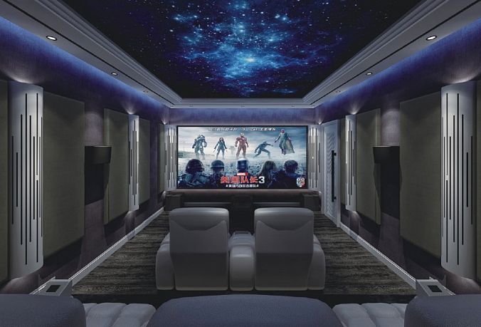 Угловые гибридные акустические диффузоры/поглотители с LED подсветкой Soundbox ARC300W (комплект из 4-х штук)