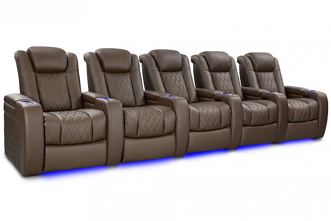 Комплект из 5-ти моторизированных кресел-реклайнерв 7Seats Diamond Brown Sugar (6 подлокотников) кожа/пвх