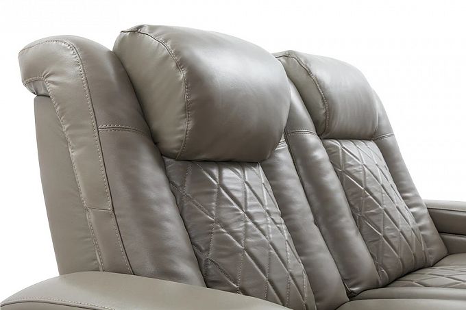 Комплект из 2-x моторизованных кресел 7Seats Diamond light grey (3 подлокотника) кожа/пвх