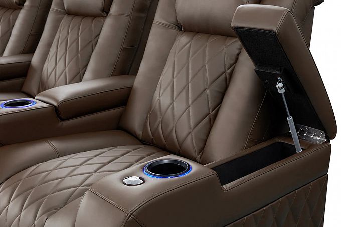 Комплект из 2-x моторизованных кресел 7Seats Diamond Brown Sugar (Loveseat) кожа/пвх