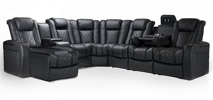 Комплект из 7-ти моторизированных кресел-реклайнеров 7Seats Diamond Corner (7 подлокотников) кожа/пвх