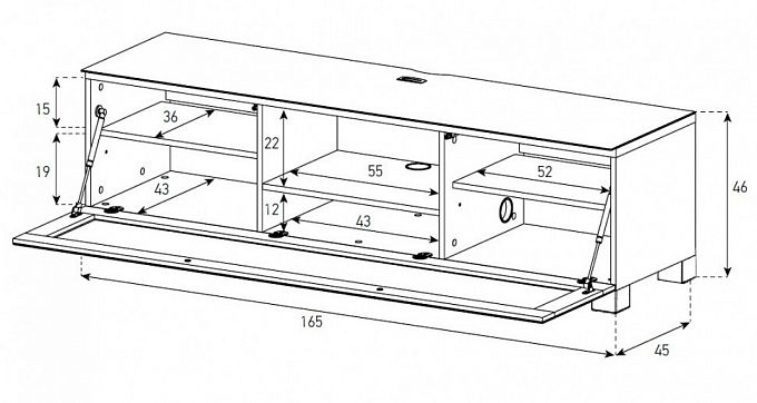 Тумба Sonorous ST 160I BLK BLK BS
