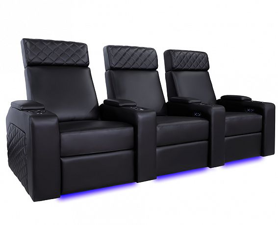 Комплект из 3-х моторизированных кресел-реклайнеров 7Seats Forza (4 подлокотника) кожа/пвх