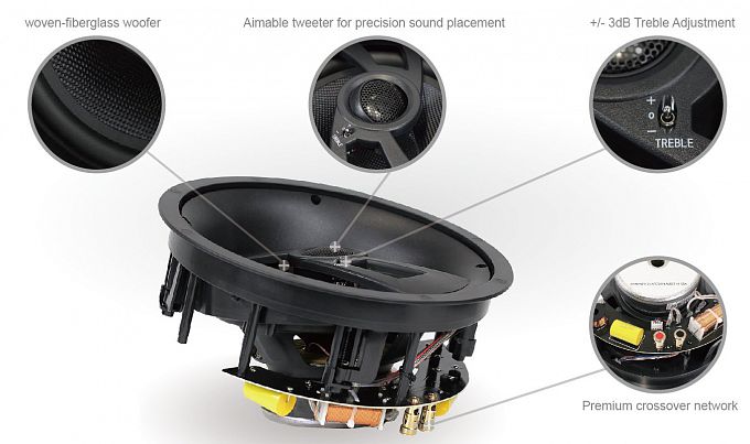 Встраиваемая в потолок акустика Aperion Audio Clearus 8C Angled