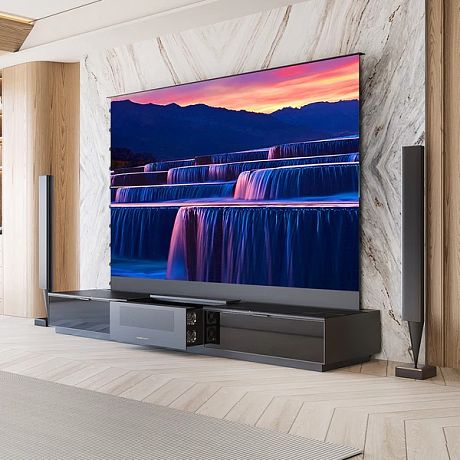 Моторизованная тумба с экраном для ультракороткофокусных лазерных проекторов Intelligent Invisible Cabinet-150 Black