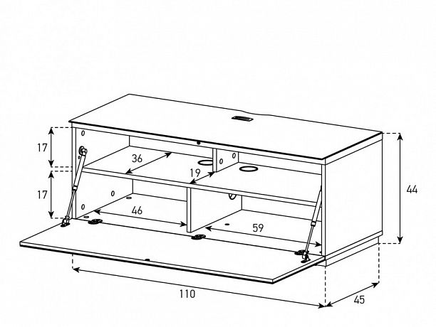 Навесная тумба Sonorous ST 110I BLK BLK WL