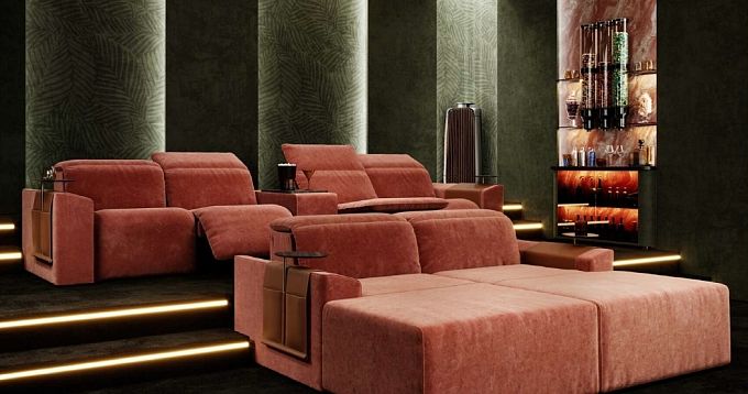 Моторизованное кинотеатральное кресло-реклайнер 7Seats Gravity (ткань)