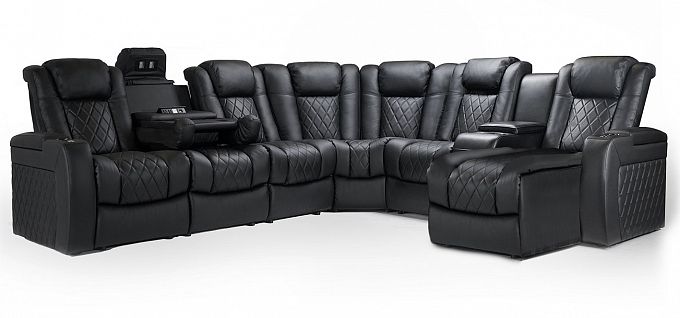 Комплект из 7-ти моторизированных кресел-реклайнеров 7Seats Diamond Corner (7 подлокотников) кожа/пвх