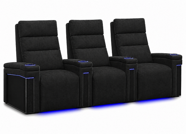 Комплект из 3-x моторизованных кресел 7Seats Lambro GT Carbon (4 подлокотника) Alcantara