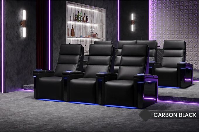 Комплект из 3-x моторизованных кресел 7Seats Lambro GT Carbon (2 подлокотника) Alcantara