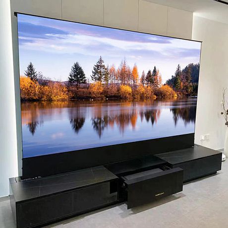 Моторизованная тумба с экраном для ультракороткофокусных лазерных проекторов Intelligent Invisible Cabinet-100