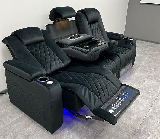 Комплект из 2-x моторизованных кресел 7Seats Diamond Console Base Edition black (ткань)