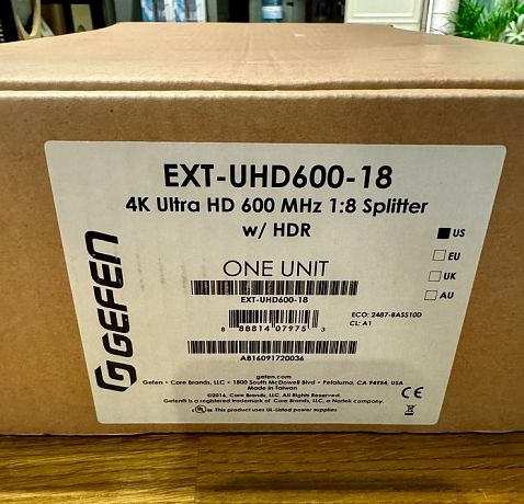 Усилитель-распределитель HDMI Gefen EXT-UHD600-18 1:8 (US)