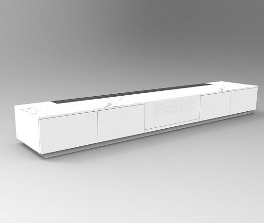 Моторизованная тумба с экраном для ультракороткофокусных лазерных проекторов Intelligent Invisible Cabinet-100 Full White