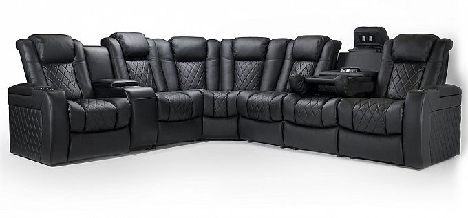 Комплект из 7-ти моторизированных кресел-реклайнеров 7Seats Diamond Corner (7 подлокотников) кожа/пвх