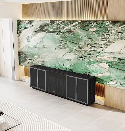 Моторизованная тумба с экраном для ультракороткофокусных лазерных проекторов Classic Invisible Slim Cabinet-88 Black