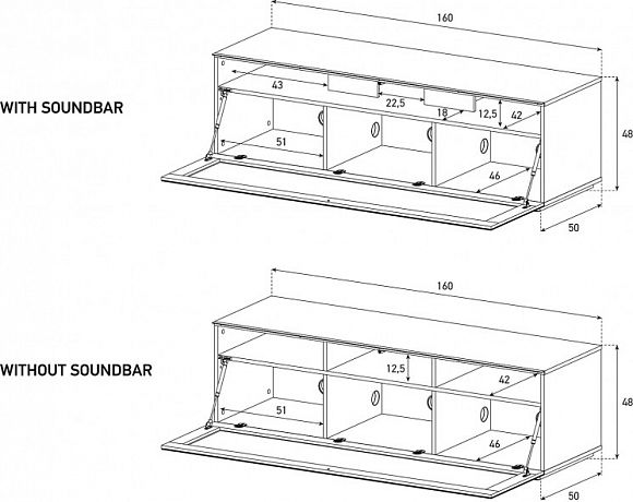 Тумба Sonorous 16050F GLASS WHITE