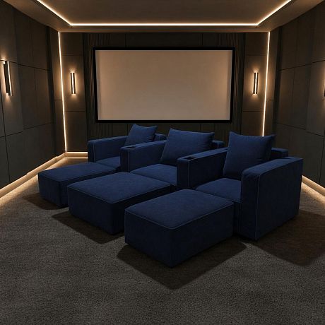 Комплект из 3-x кресел 7Seats Cubist (4 подлокотника) Alcantara