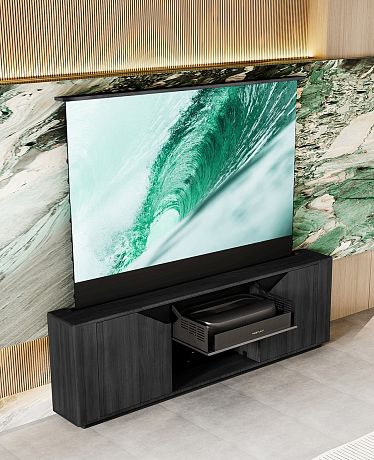 Моторизованная тумба с экраном для ультракороткофокусных лазерных проекторов Classic Invisible Slim Cabinet-80 Black