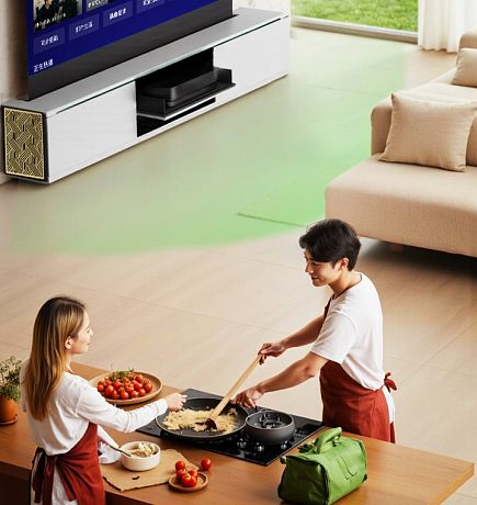 Моторизованная тумба с экраном Intelligent Slim Vertical Cabinet LED black