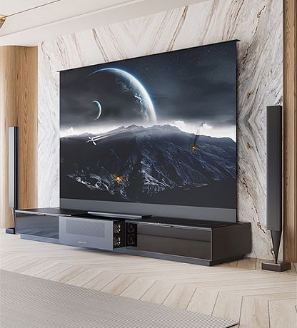 Моторизованная тумба с экраном для ультракороткофокусных лазерных проекторов Intelligent Invisible Cabinet-150 Black