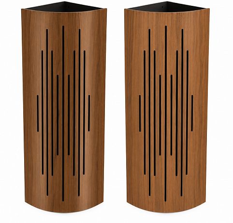 Угловые гибридные акустические диффузоры/поглотители с LED подсветкой Soundbox ARC300W wood veneer (комплект из 4-х штук) 120.30.30