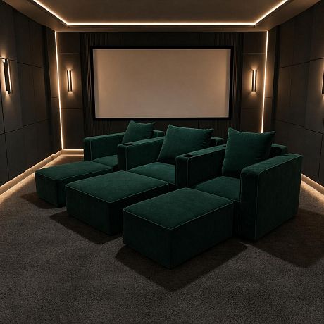 Комплект из 3-x кресел 7Seats Cubist (4 подлокотника) Alcantara