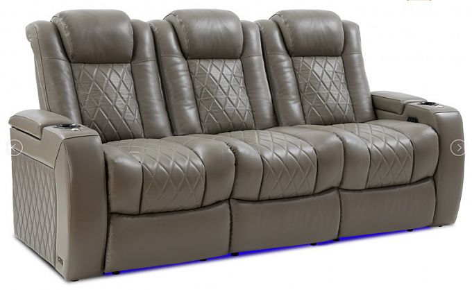 Комплект из 3-x моторизованных кресел 7Seats Diamond Light Grey (Loveseat) кожа/пвх