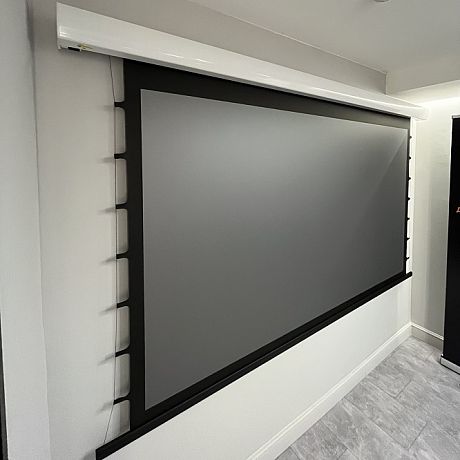 Моторизованный ALR экран с системой натяжения Global Screens Intelligent HomeScreen EWC2-120EX2 149*266 Black Code 4K (extradrop 100 см)