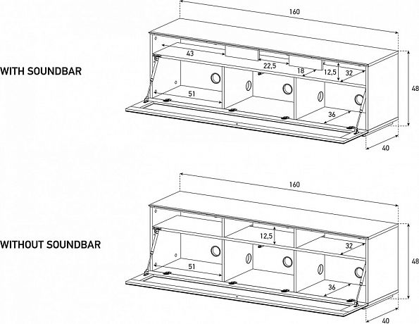 Тумба Sonorous 16050F GLASS WHITE