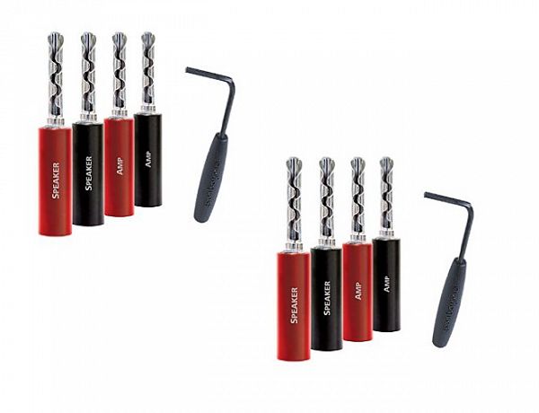 Набор коннекторов AudioQuest SureGrip 100 BFA/Banana Silver (8 шт)