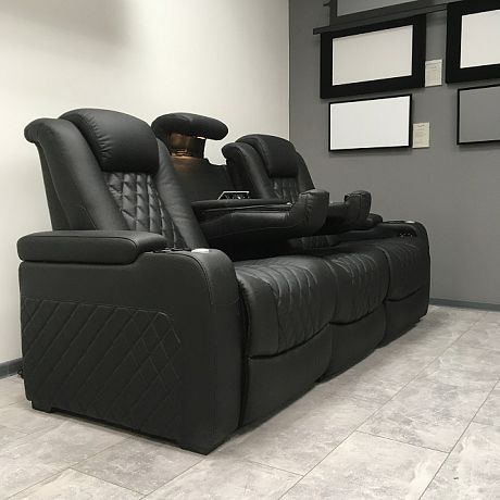 Комплект из 2-x моторизованных кресел 7Seats Diamond Console Edition Black (кожа/пвх)
