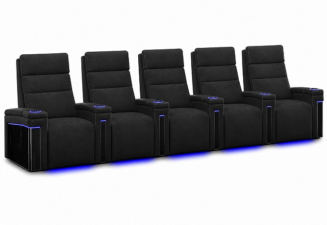 Комплект из 5-ти моторизованных кресел 7Seats Lambro GT Carbon (6 подлокотников) Alcantara