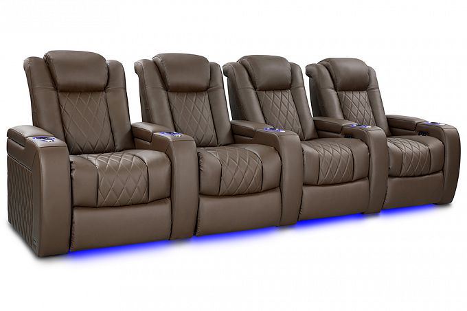 Комплект из 4-х моторизированных кресел-реклайнерв 7Seats Diamond Brown Sugar (5 подлокотников) кожа/пвх