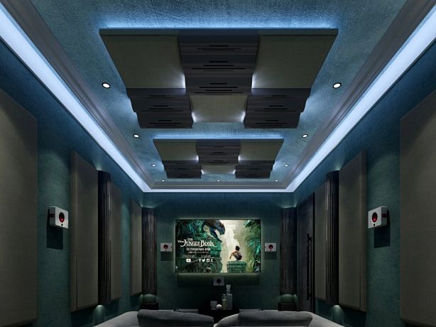Гибридные акустические диффузоры/поглотители с LED подсветкой Soundbox WAVE600 wood veneer (комплект из 2-х штук) 60.60.16