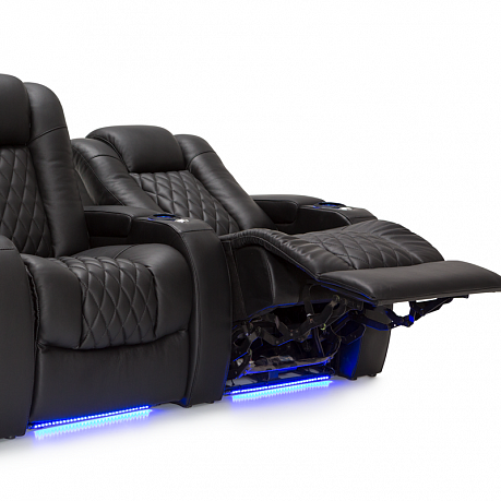Комплект из 4-х моторизированных кресел-реклайнерв 7Seats Diamond Light Grey (Loveseat center) кожа/пвх