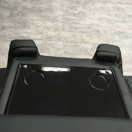 Комплект из 2-x моторизованных кресел реклайнеров 7Seats Diamond Console Comfort Edition Black (кожа/пвх) SALE из шоу-рума
