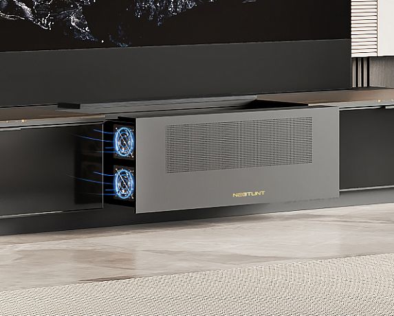 Моторизованная тумба с экраном для ультракороткофокусных лазерных проекторов Intelligent Invisible Cabinet-150 Black